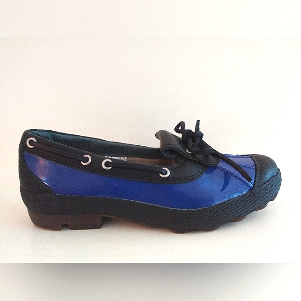 UGG Ashdale Womens Black Leather Shearling Lined Slip On Duck Boat Shoes Size 7